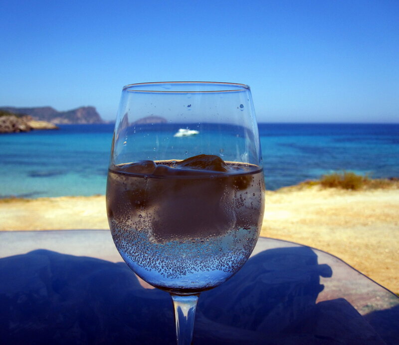 Wine Glass with Ice