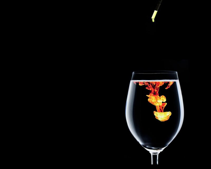 Wine Glass with Ink — Black