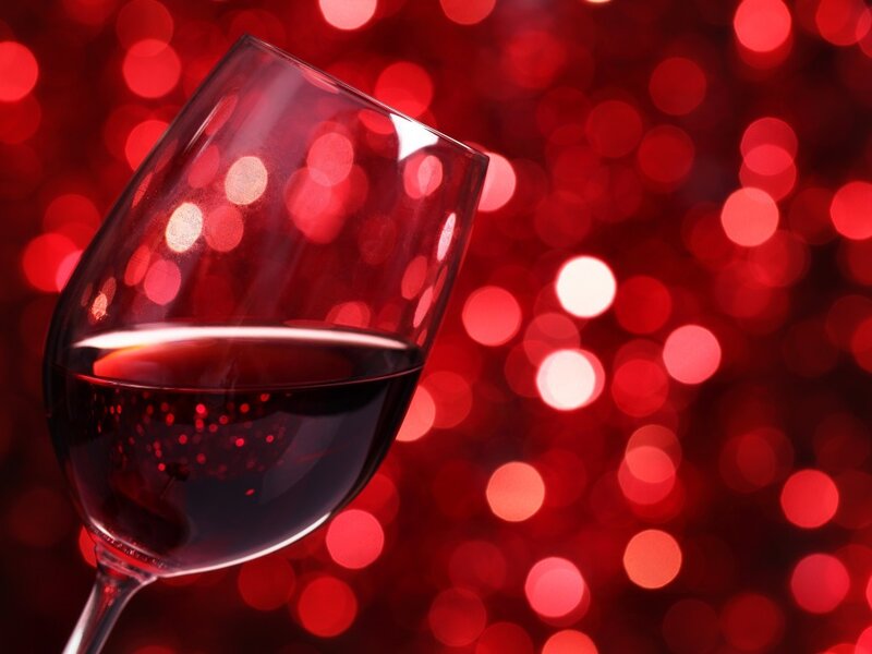 Wine Glass with Red Wine — Celebratory