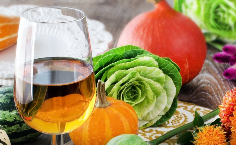Wine Glass with Vegetables — Orange