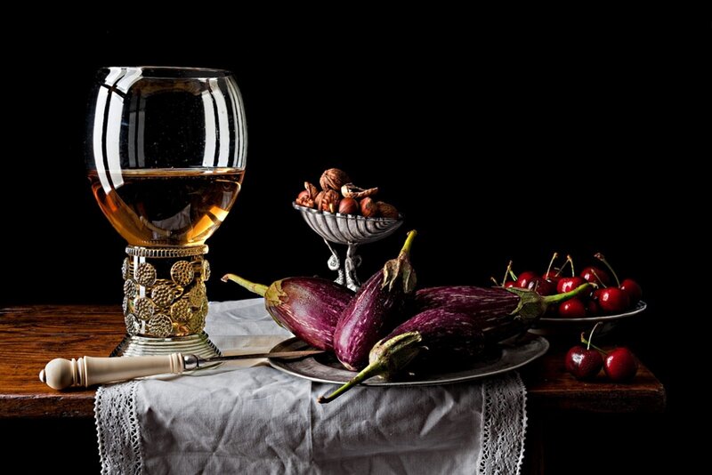 Wine Glass with Vegetables