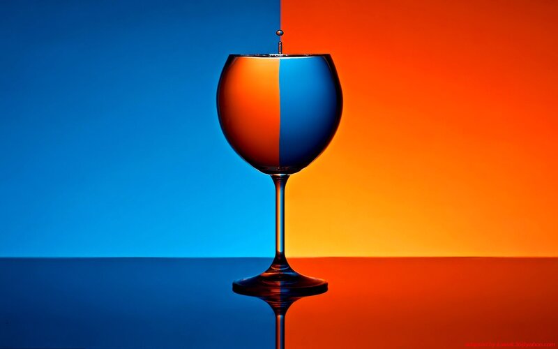 Wine Glass with Water Drop