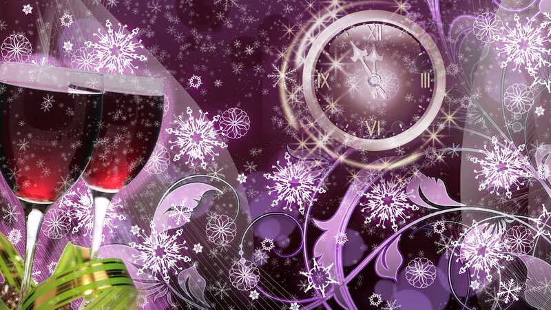 Wine Glasses and Clock