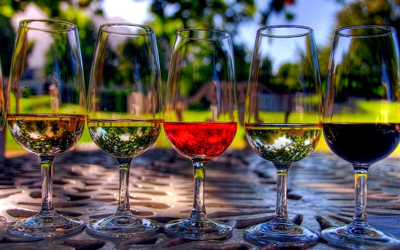 Wine Glasses on Table