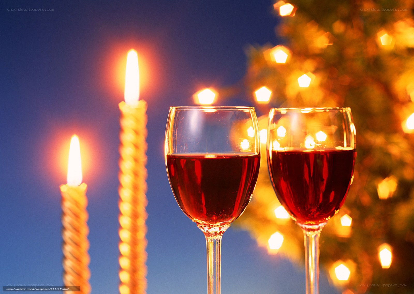wine glasses with candles