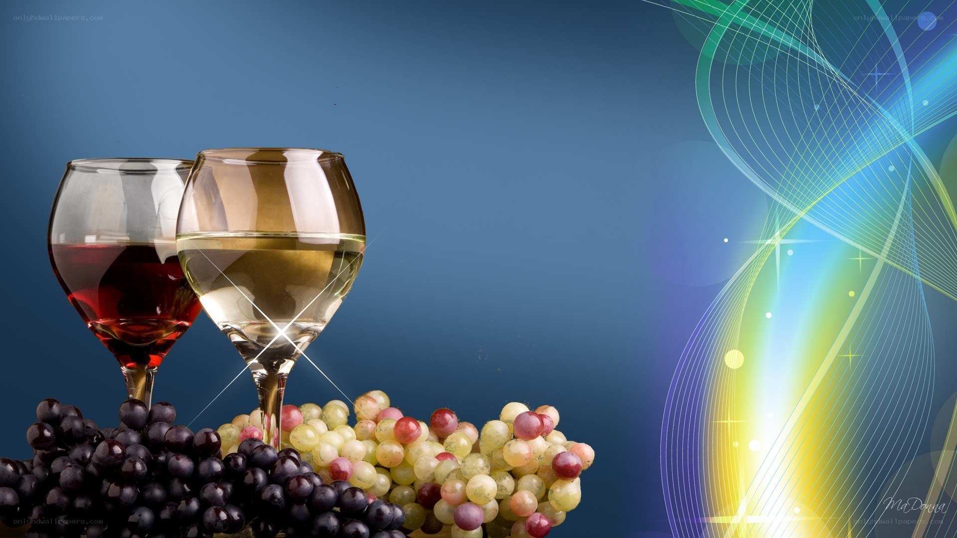 wine glasses with grapes