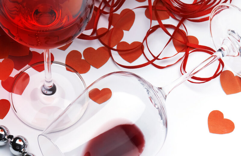 Wine Glasses with Hearts