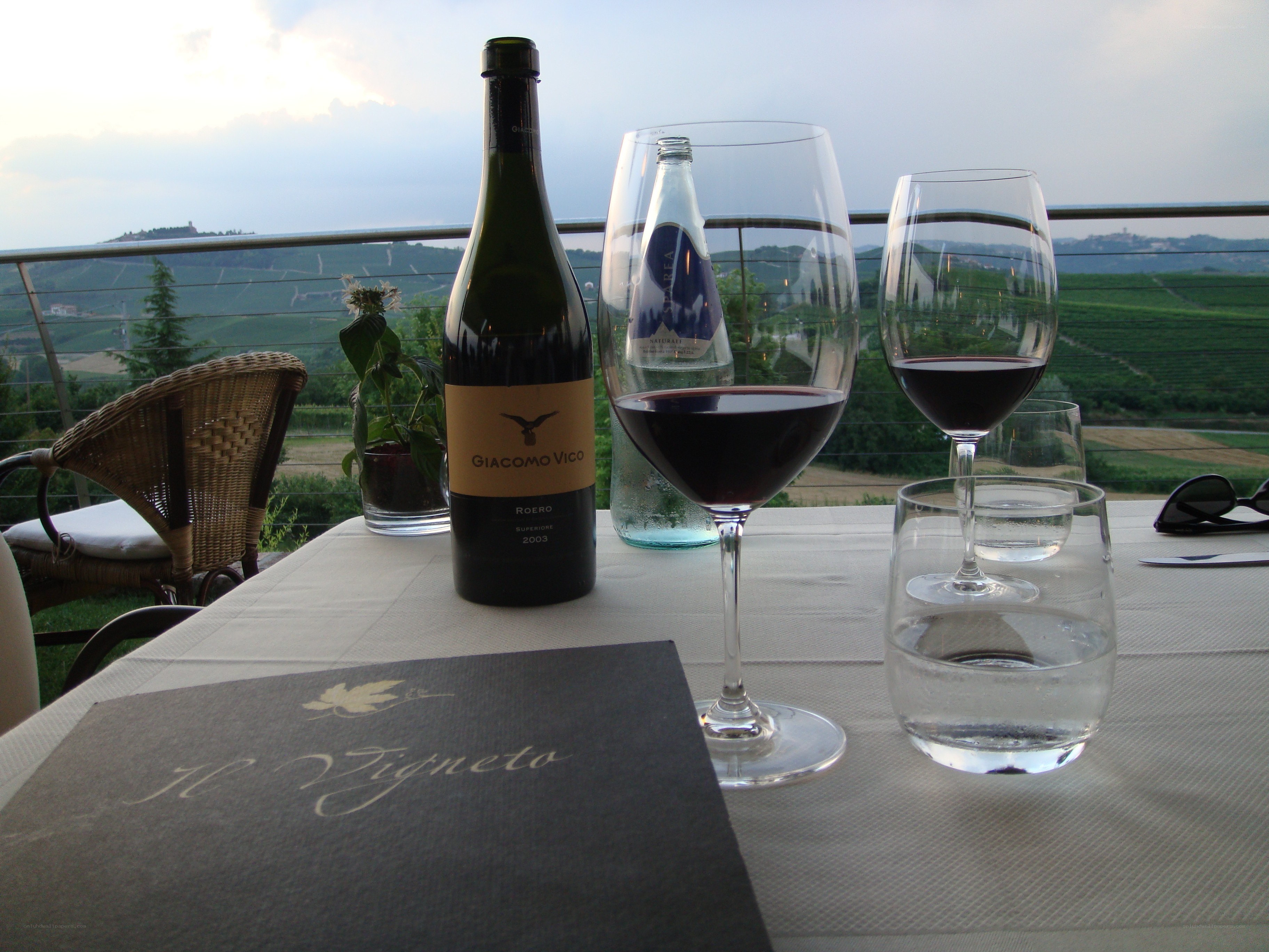 Wine on a scenic terrace