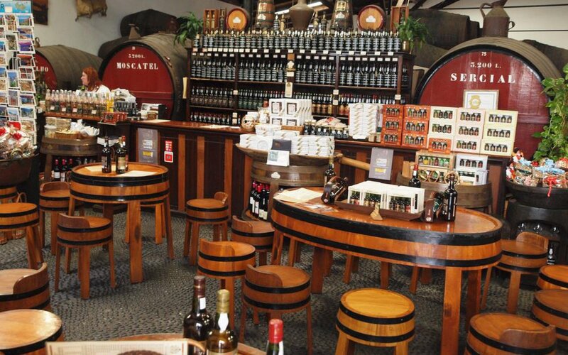 wine shop with barrel furniture