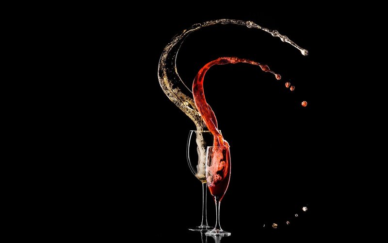 Wine splashing in motion