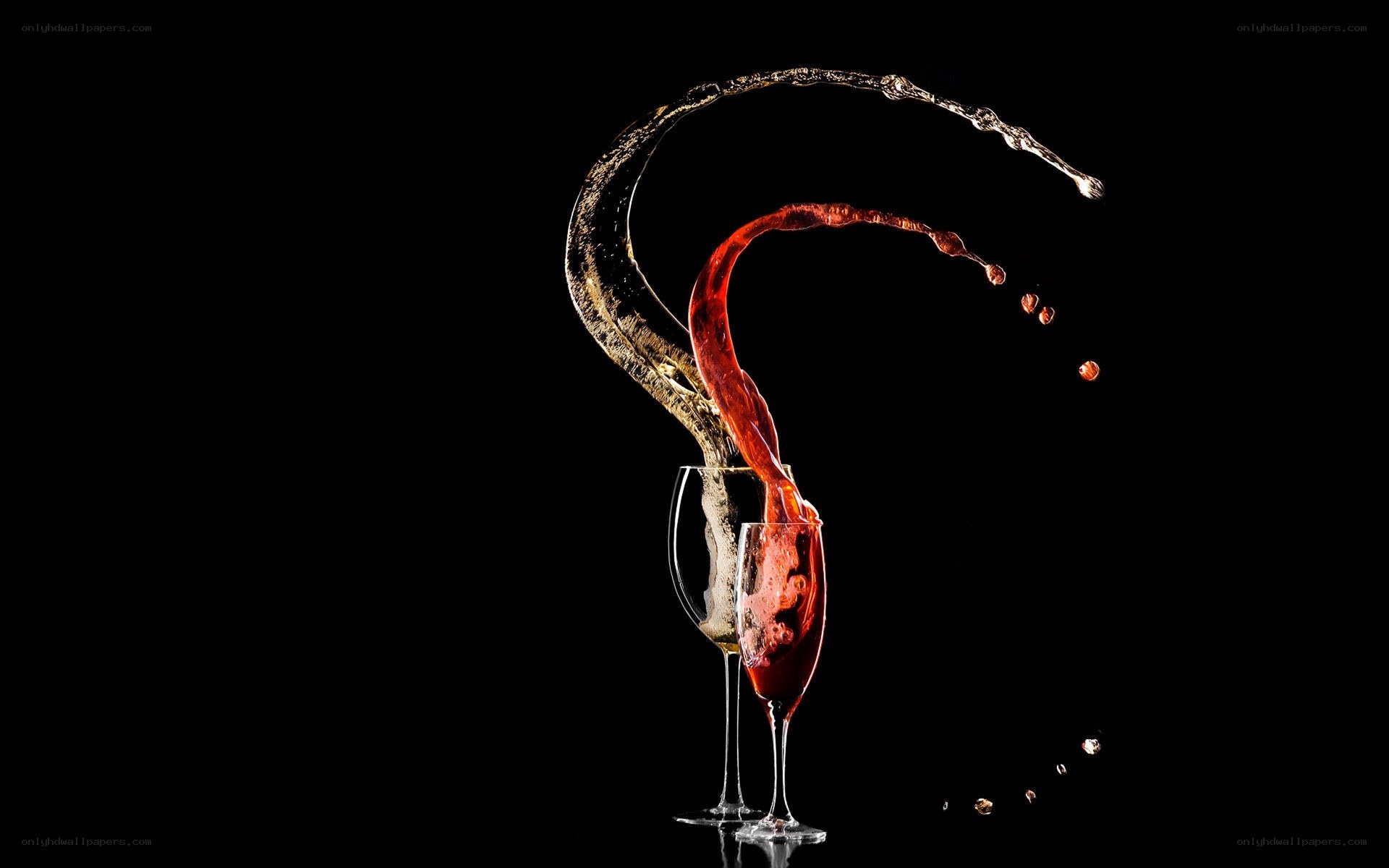 Wine splashing in motion