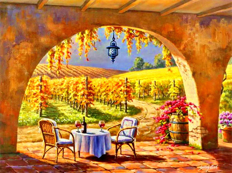 Wine Tasting Patio — Orange