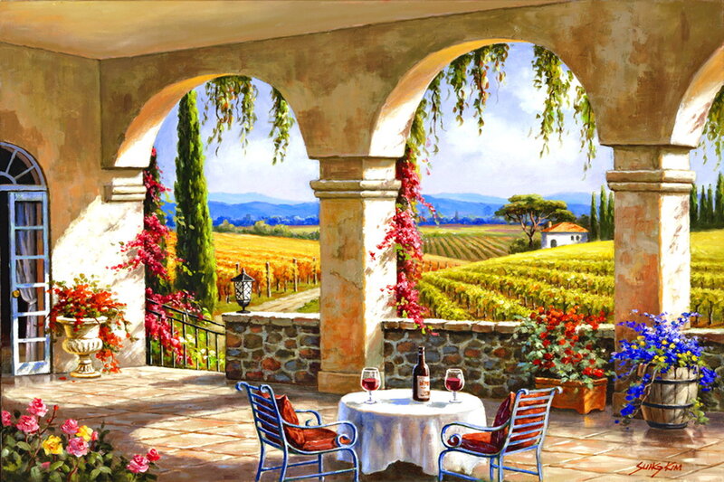 Wine Terrace with Vineyard