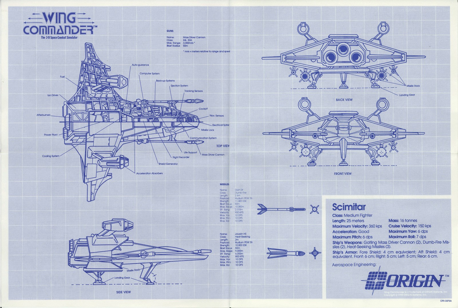 Wing Commander ship blueprint