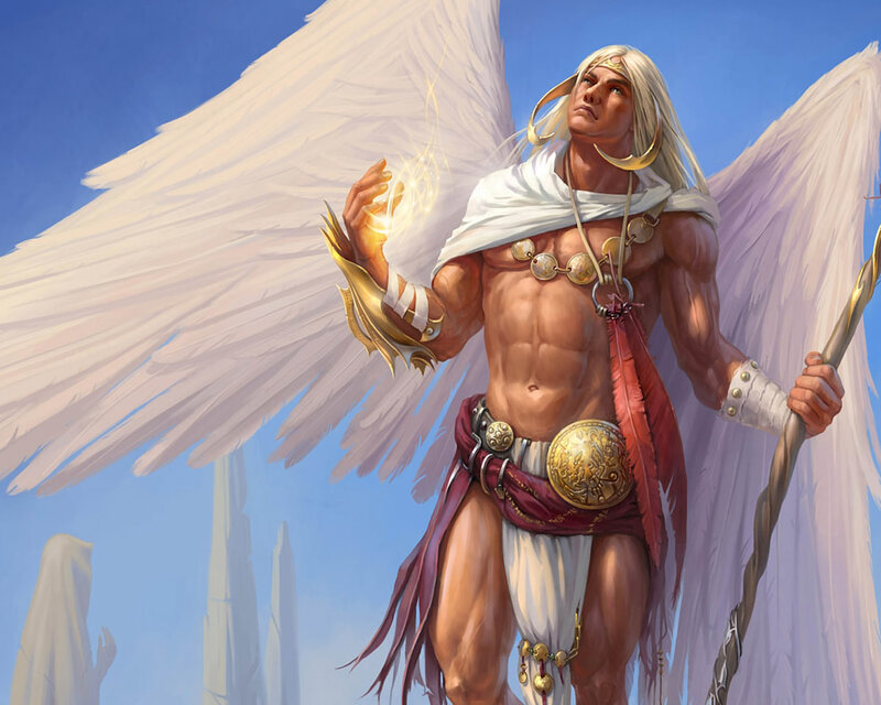 Winged Angel Warrior — White