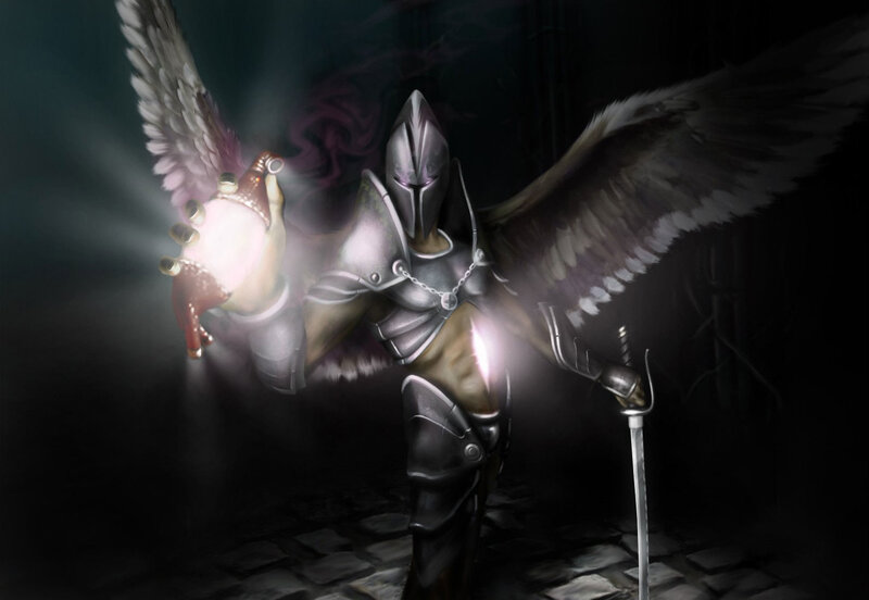 Winged Armored Figure — Black