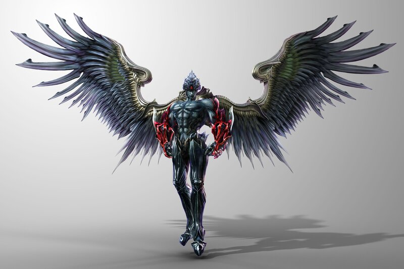 Winged Armored Figure — Gray, Dramatic, 3d Render