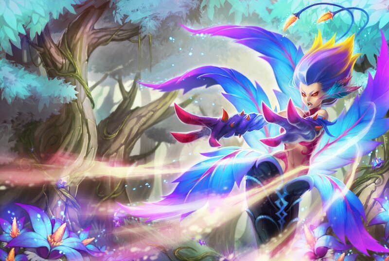 Winged Character in Forest — Blue