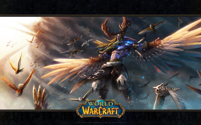 Winged Character with Birds