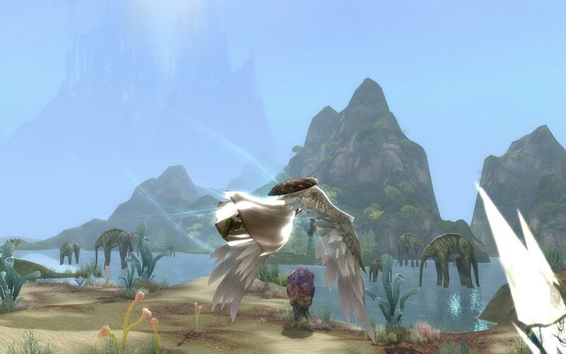winged creature in alien landscape