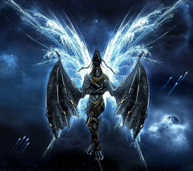 Winged Creature in Space — Blue