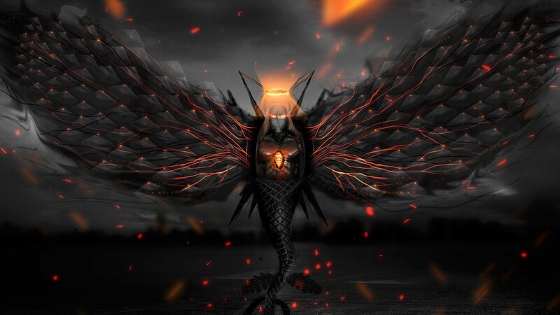 Winged Creature with Glowing Core