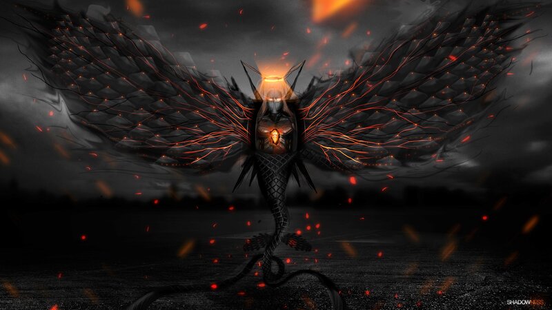 Winged Creature with Glowing Wings