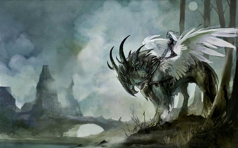 Winged Creature with Rider