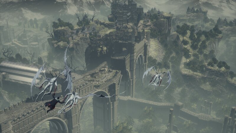 Winged Creatures Flying — Gray