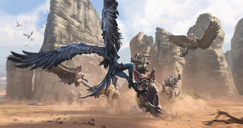 Winged Creatures in Desert