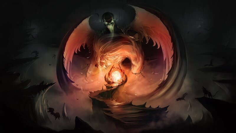 Winged Demon with Fire