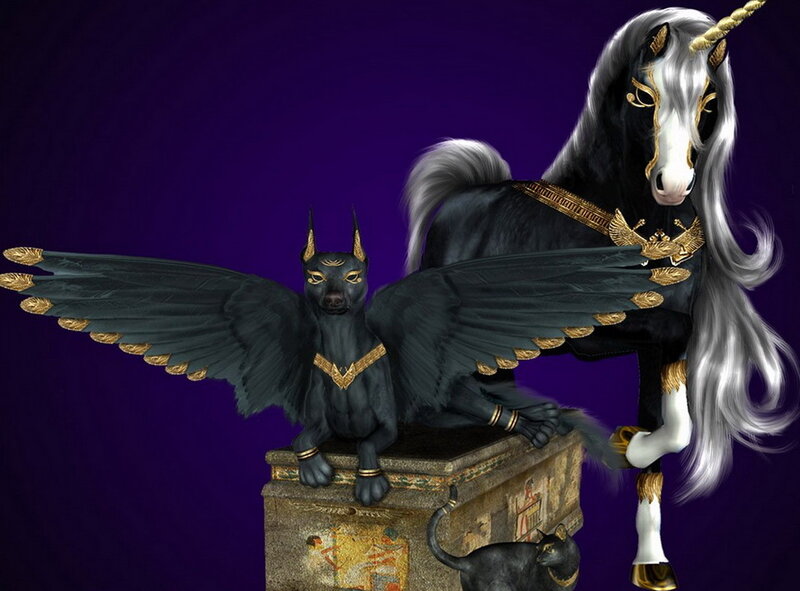 Winged Dog and Unicorn