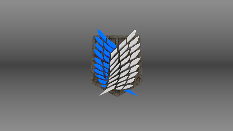 Winged Emblem on Shield — Blue