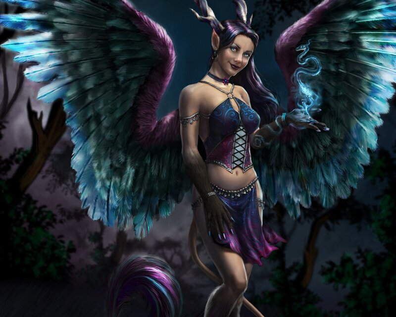 Winged Fantasy Woman — Purple