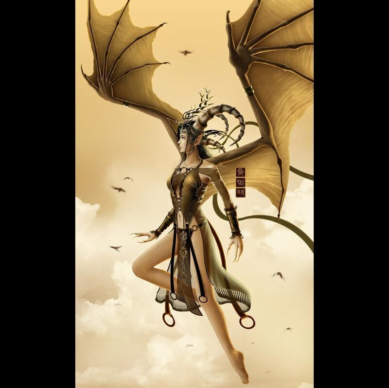 Winged Female Figure — Gold