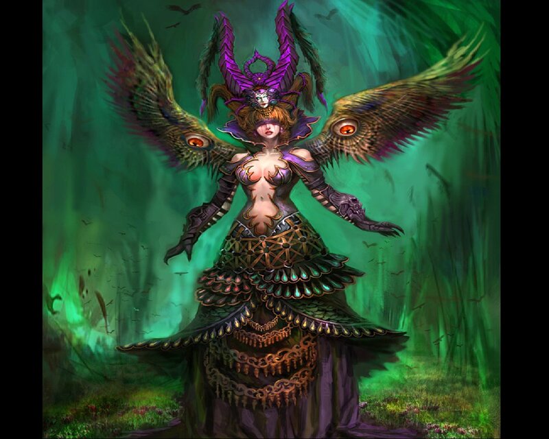Winged Female Figure — Green