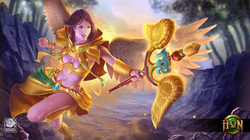 Winged Female Warrior — Gold