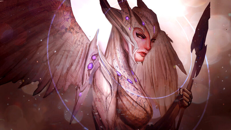 Winged Female Warrior — Purple