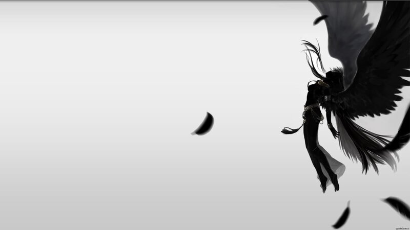 Winged Figure Falling — Black