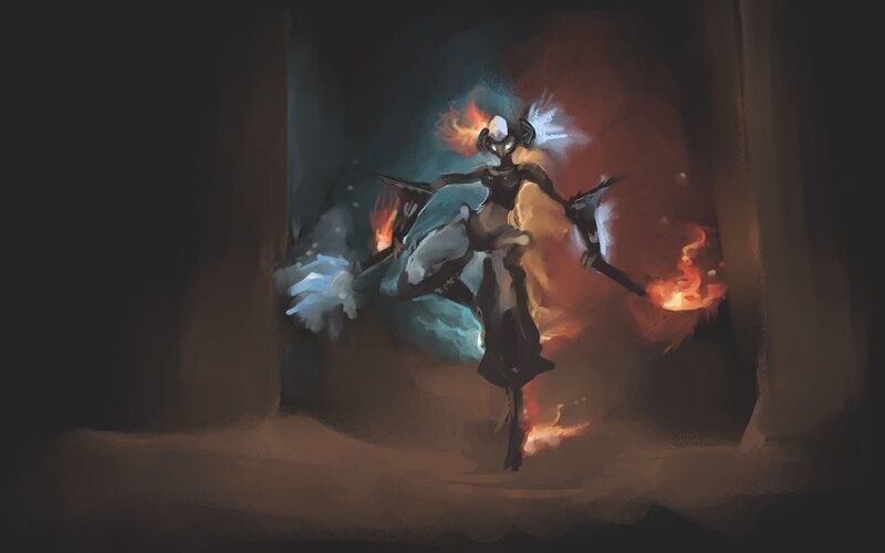 Winged Figure in Combat