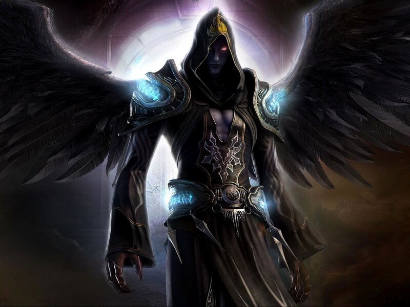 Winged Figure in Dark Armor — Black