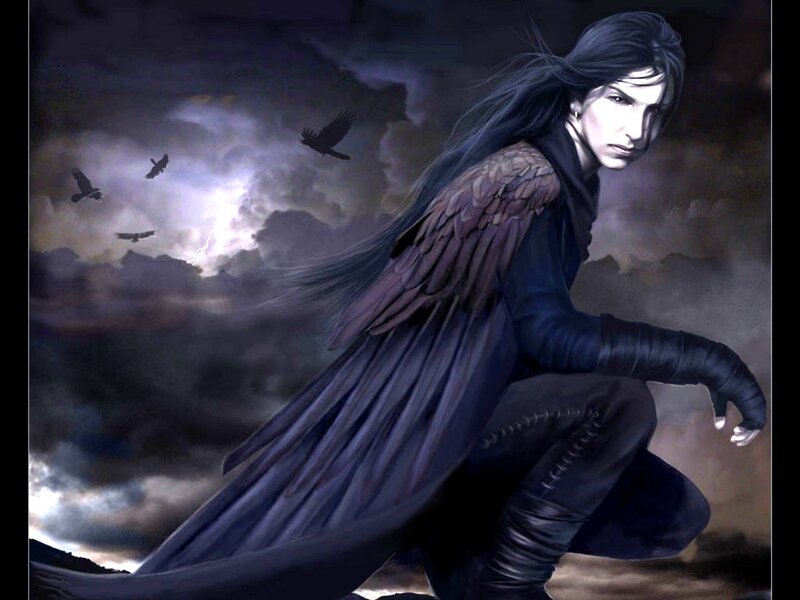 Winged Figure in Dark Cloak