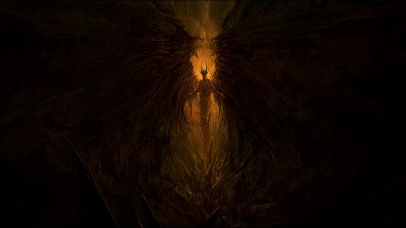 Winged Figure in Darkness — Black