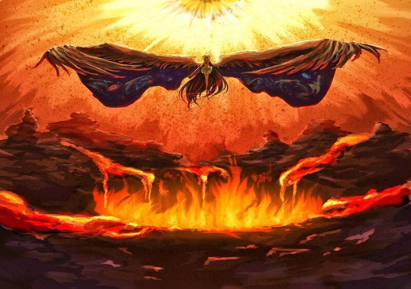 Winged Figure in Lava