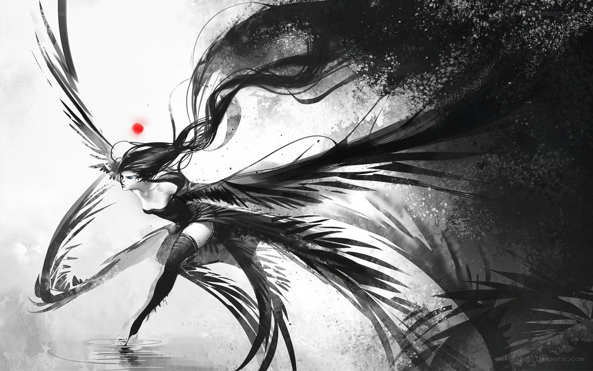 winged figure in motion