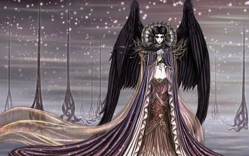 Winged Figure in Purple Robe