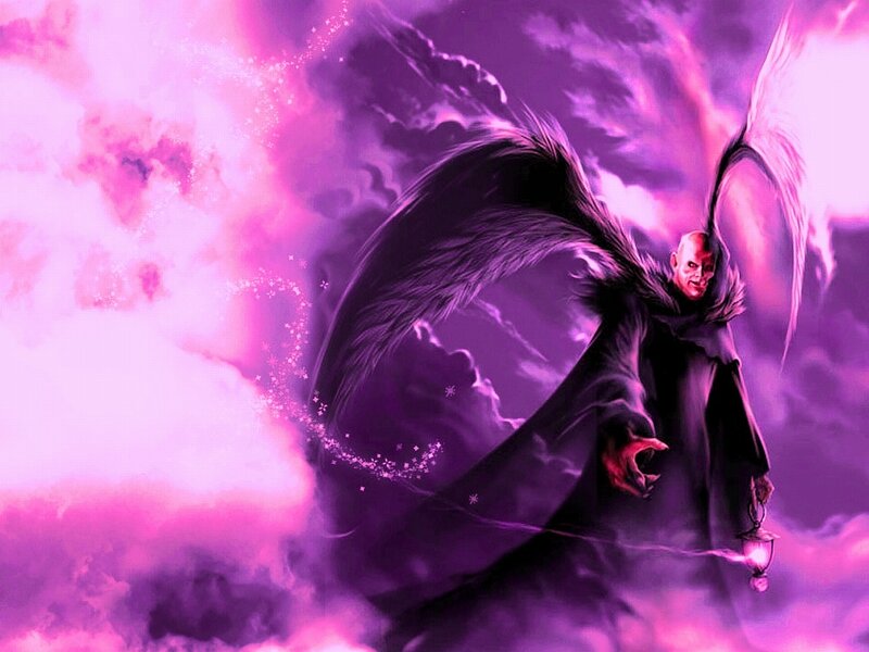 Winged Figure in Purple