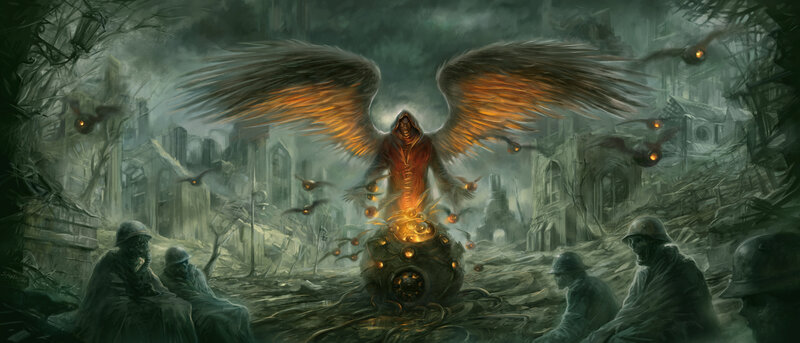 Winged Figure in Ruins — Gray