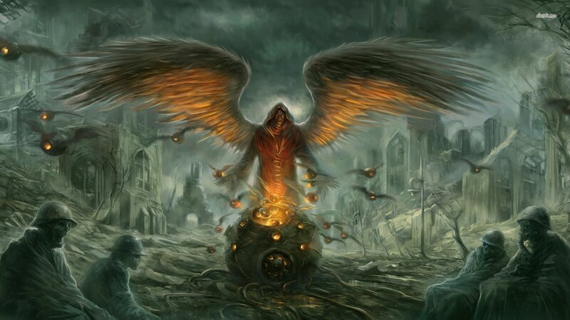 Winged Figure in Ruins