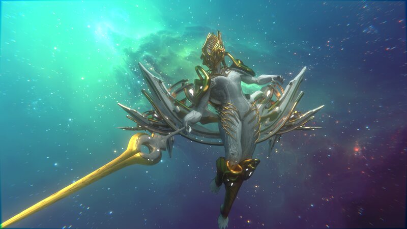 Winged Figure in Space — Teal